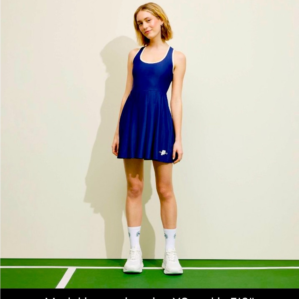 Prince pickleball cross-back, pleated dress. Navy, size small. New with tags.